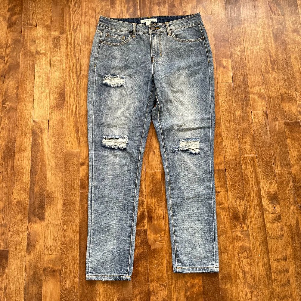 Life in Progress - High Waisted Distressed Jeans